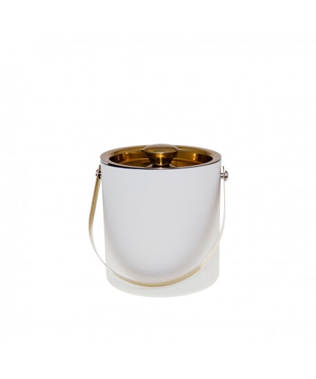 Seau à glaçons écru et doré 15x15x18.5cm