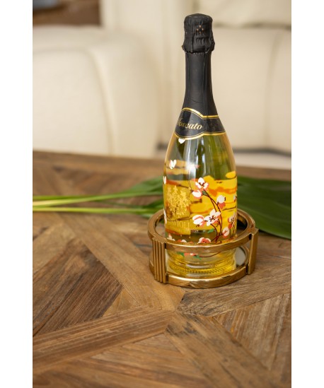 Gold mirror coaster 13.5x13.5x5cm