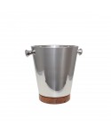 Wooden and silver champagne bucket 20.5x20.5x24.5cm