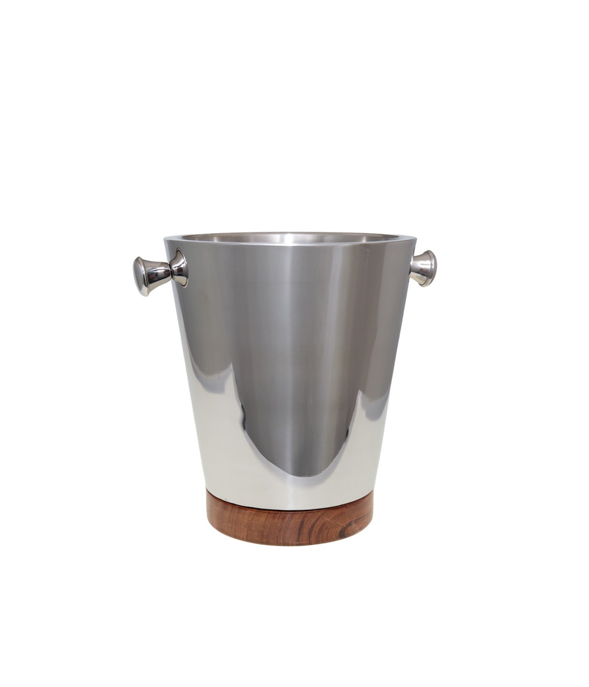Wooden and silver champagne bucket 20.5x20.5x24.5cm