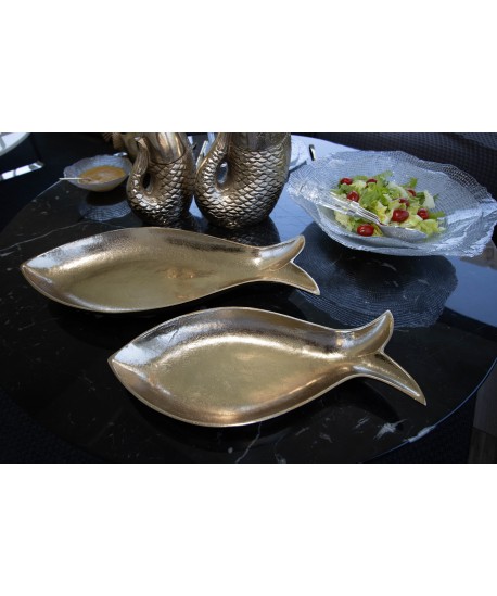 Golden fish dish 51x22.5x5.5cm