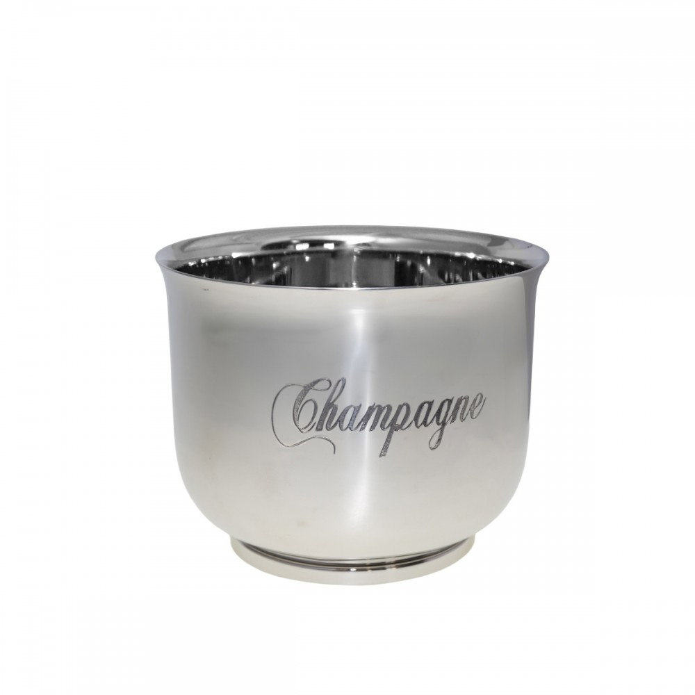 Silver stainless steel champagne bucket 18.5x18.5x23.5cm
