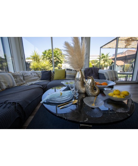 Golden fish vase 16x10x24.5cm