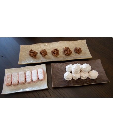 Coupe décorative sable rectangulaire 47x17x3cm