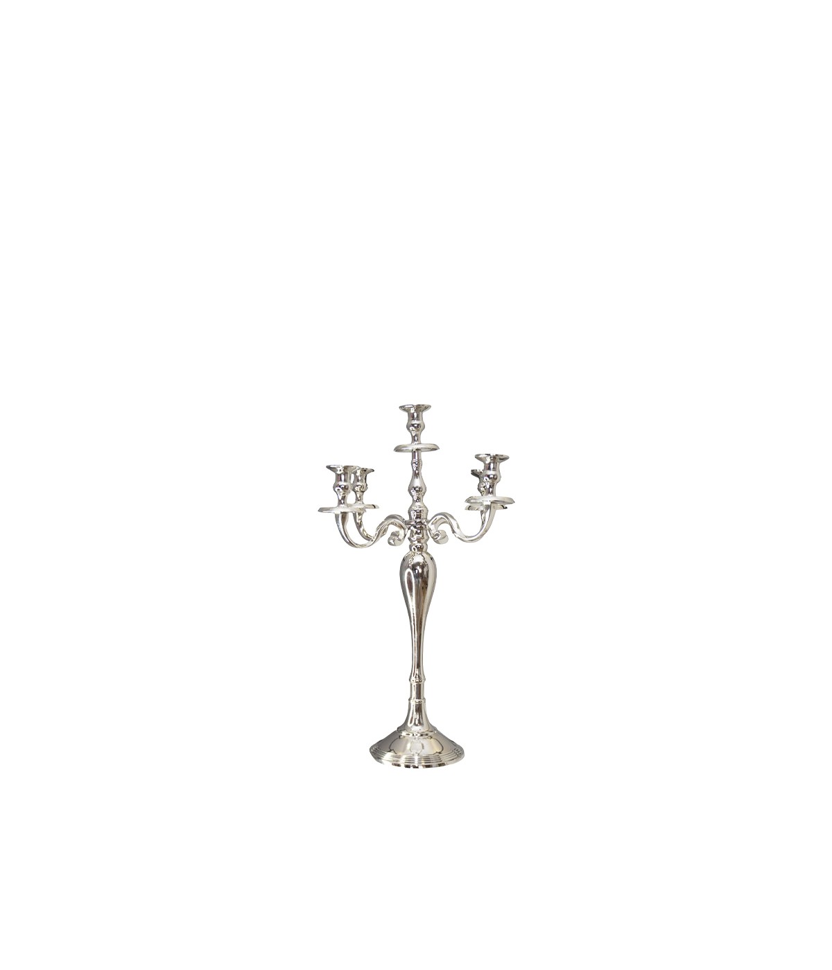 Bougeoir 5 feux argent 40cm