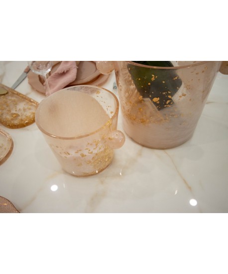 Seau à glaçons paillette en résine 14.5x14.5x13cm