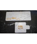 Plateau à fromage en marbre poisson doré 40x15.5x1.5cm