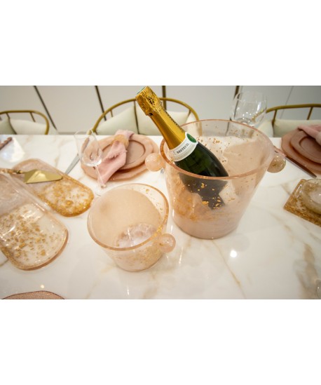 Seau à glaçons paillette en résine 14.5x14.5x13cm