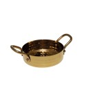 Mini casserolette dorée avec deux manches 10.5x10.5x3.5cm