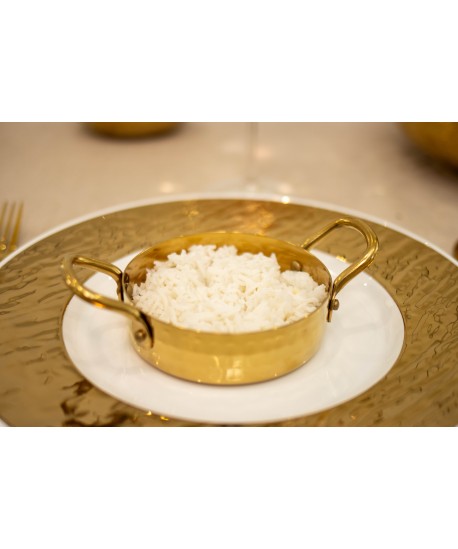 Mini casserolette dorée avec deux manches 10.5x10.5x3.5cm