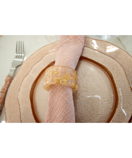 Set of 4 sequined resin napkin rings