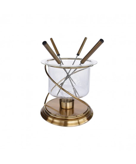 Gold fondue set for 4 people