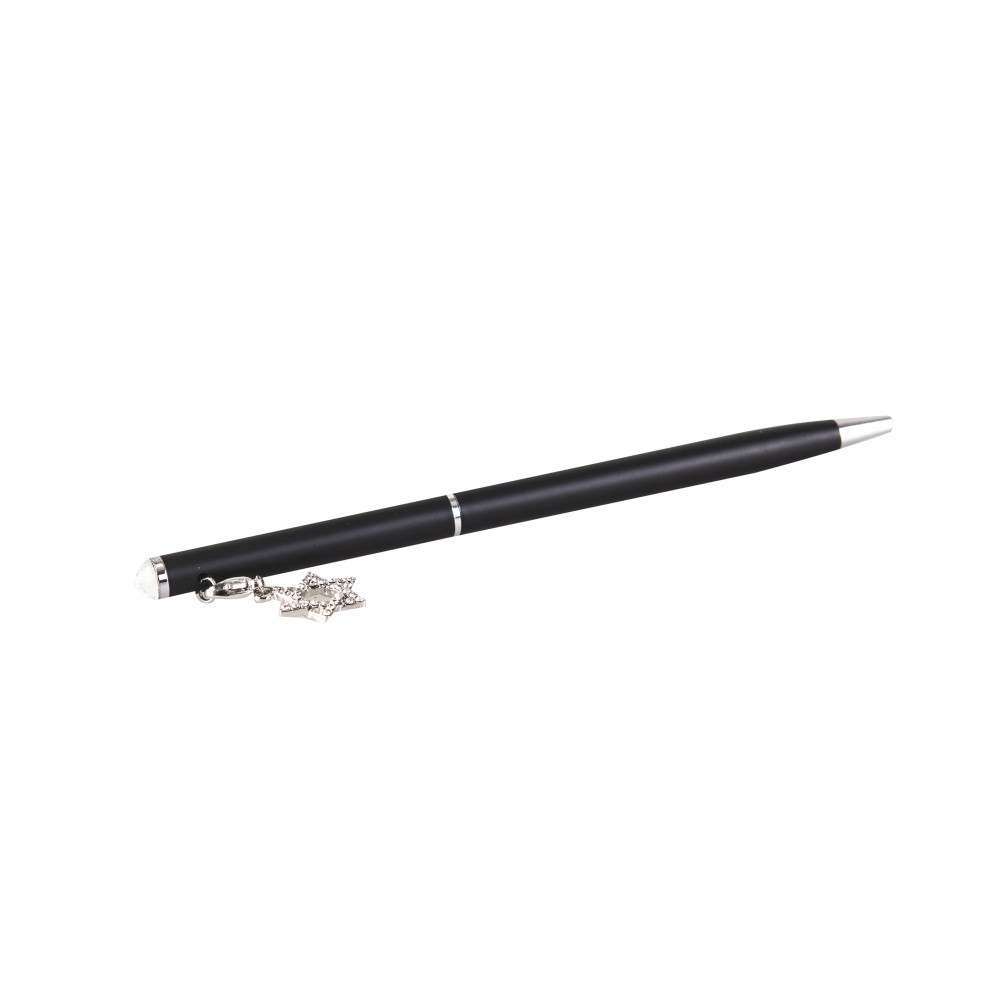 Stylo bille noir avec maguen diamant