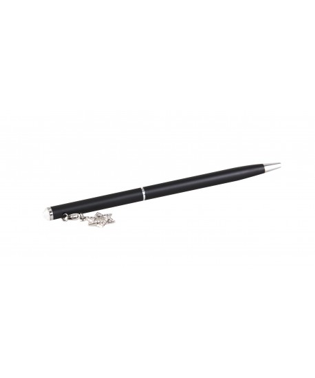 Stylo bille noir avec maguen diamant