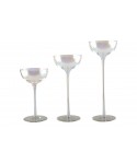 Mother-of-pearl candle holders - set of 3