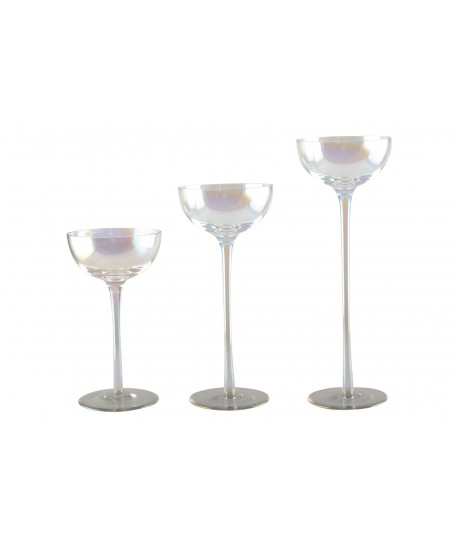 Mother-of-pearl candle holders - set of 3