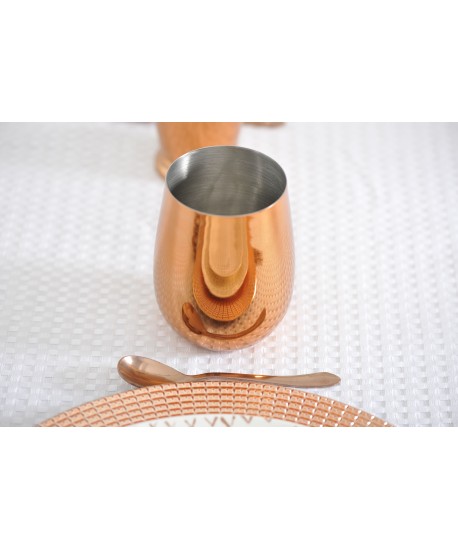 Smooth copper stainless steel cocktail glass