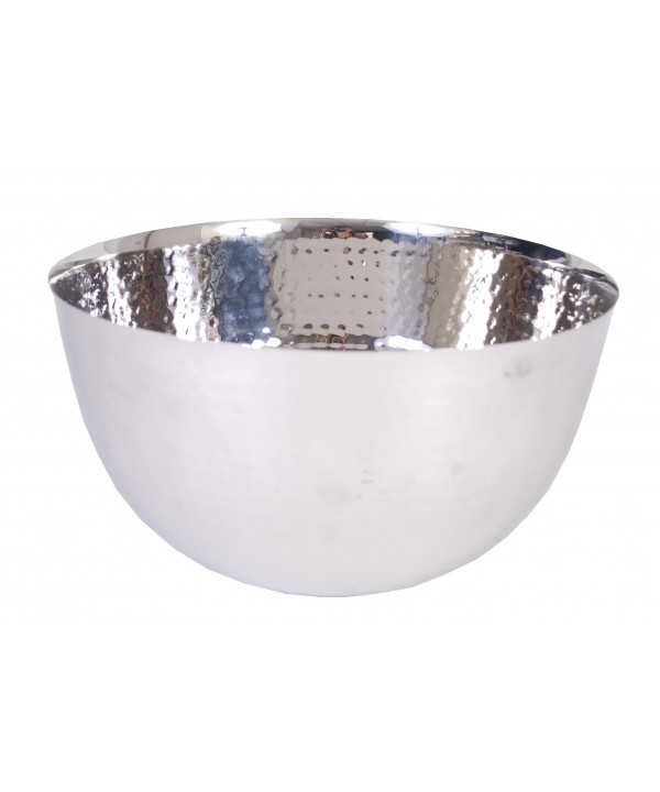 Hammered stainless steel salad bowl 30cm