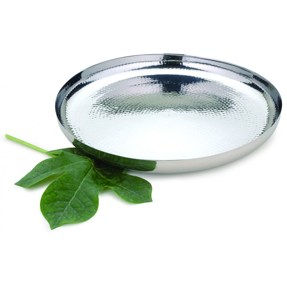 Hammered round tray 40cm
