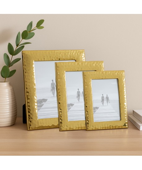Hammered gold photo frame 10x15cm