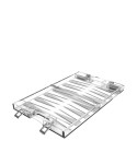 Mini white and silver acrylic backgammon set case 25x20x5cm