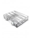 Mini white and silver acrylic backgammon set case 25x20x5cm