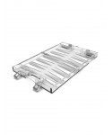 Mini white and silver acrylic backgammon set case 25x20x5cm