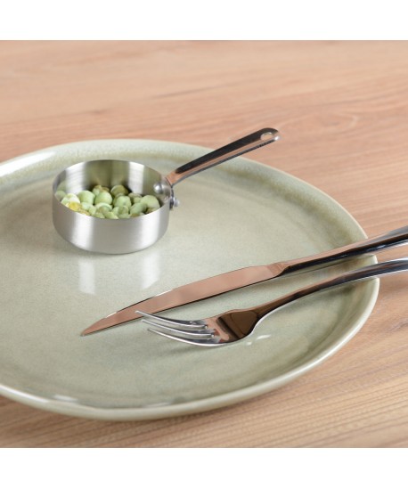 Mini matte round casserole with long handle 7x7x2.5cm