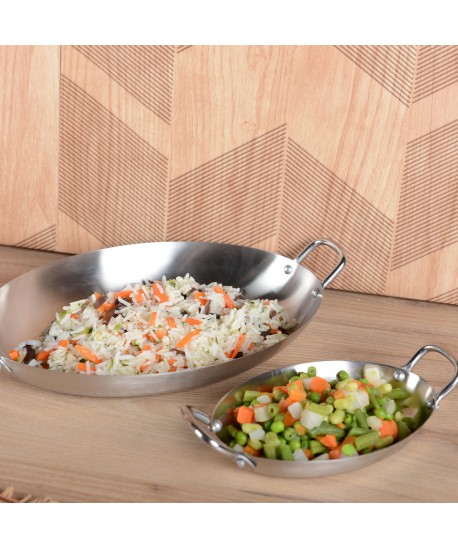 Mini casserolette ovale mat avec deux manches 25x18.5x3.2cm