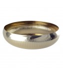 Coupe à fruits dorée à motif côtelé 36cm