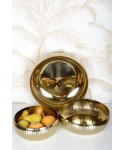 Gold ribbed pattern fruit bowl 24cm