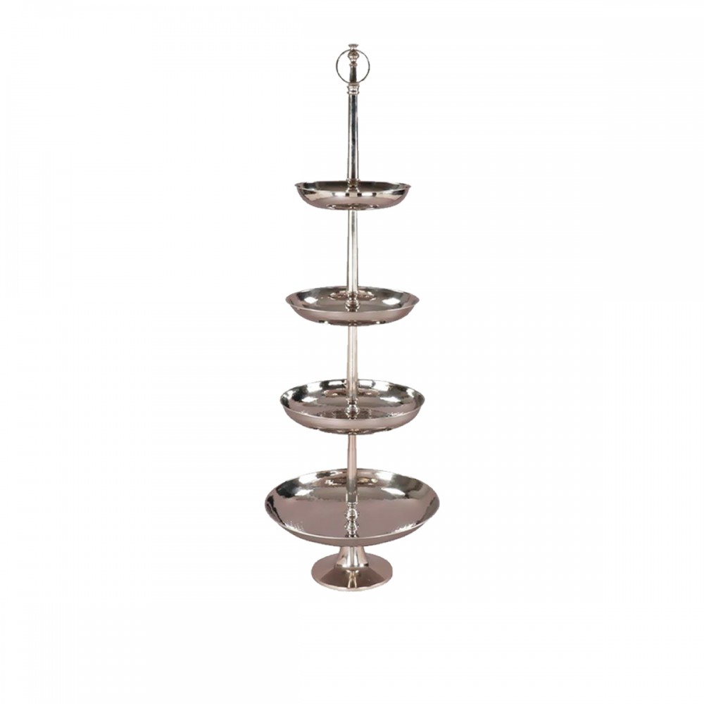 Serviteur 4 étages argent h.150cm