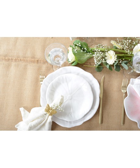 Assiette à dessert blanche en mélamine 21x21x1.5cm