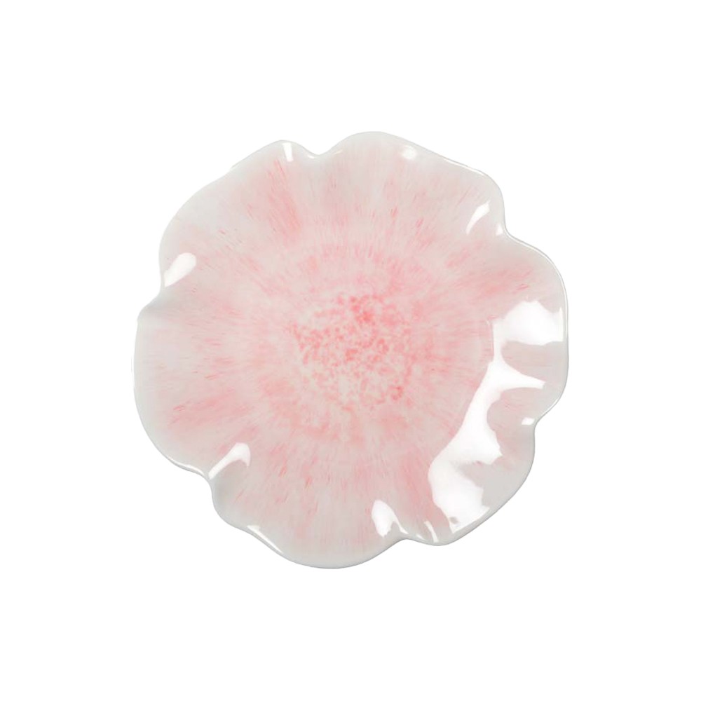 Assiette à dessert rose en mélamine 23x23x2cm