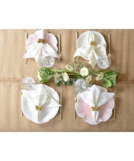 Assiette à dessert blanche en mélamine 21x21x1.5cm