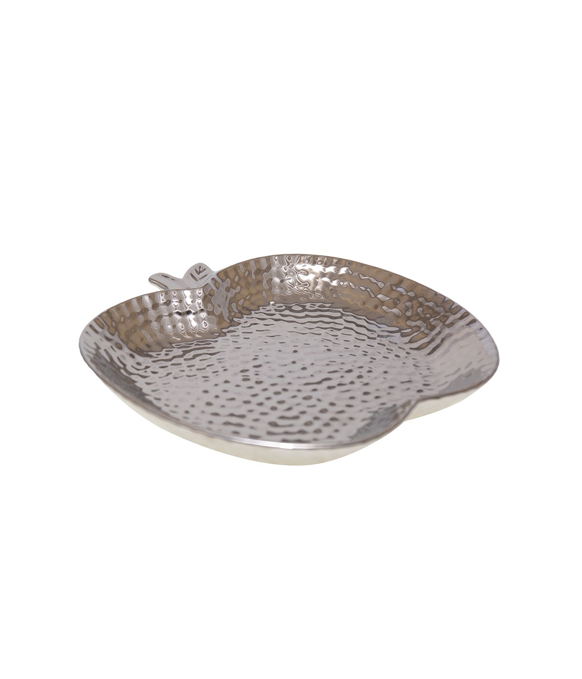 Silver ceramic apple dish 25.5x24.5x3cm