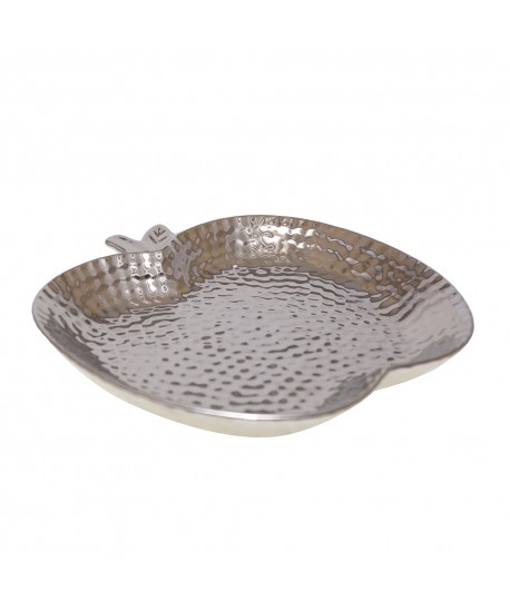 Silver ceramic apple dish 25.5x24.5x3cm