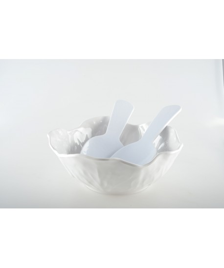White melamine salad bowl 26x26x8cm