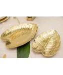 Coupelle dorée feuille tropicale 25.5x18.5x3.5cm