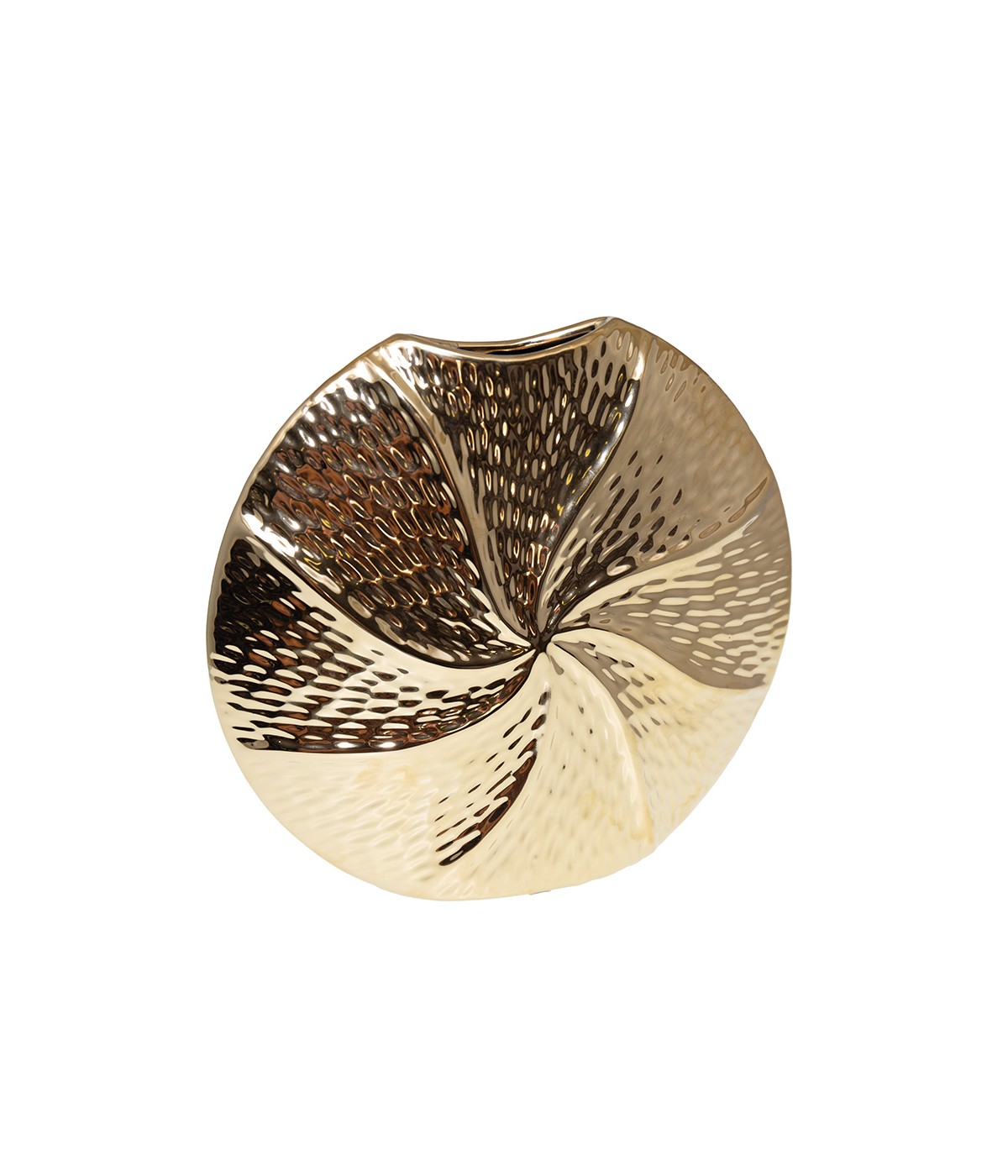 Vase spirale doré en céramique 23x6x21.5cm