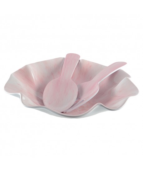 Salad servers - pink melamine 27x9.5x1cm
