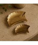 Coupelles Ginkgo en céramique dorées - lot de 2