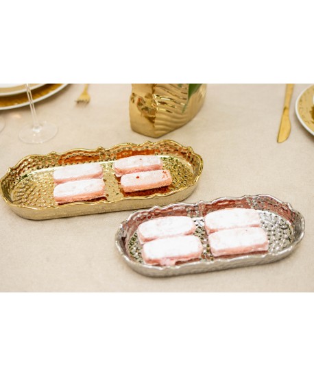 Gold rectangular dish 30x13x3.5cm