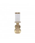 Gold candlestick with glass 11x10x33cm