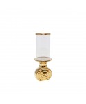 Gold candlestick with glass 10x10x26.5cm