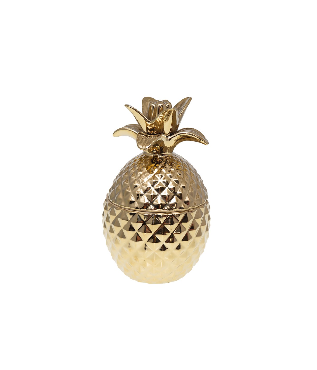 Decorative gold ceramic pineapple box 13x13x22.5cm