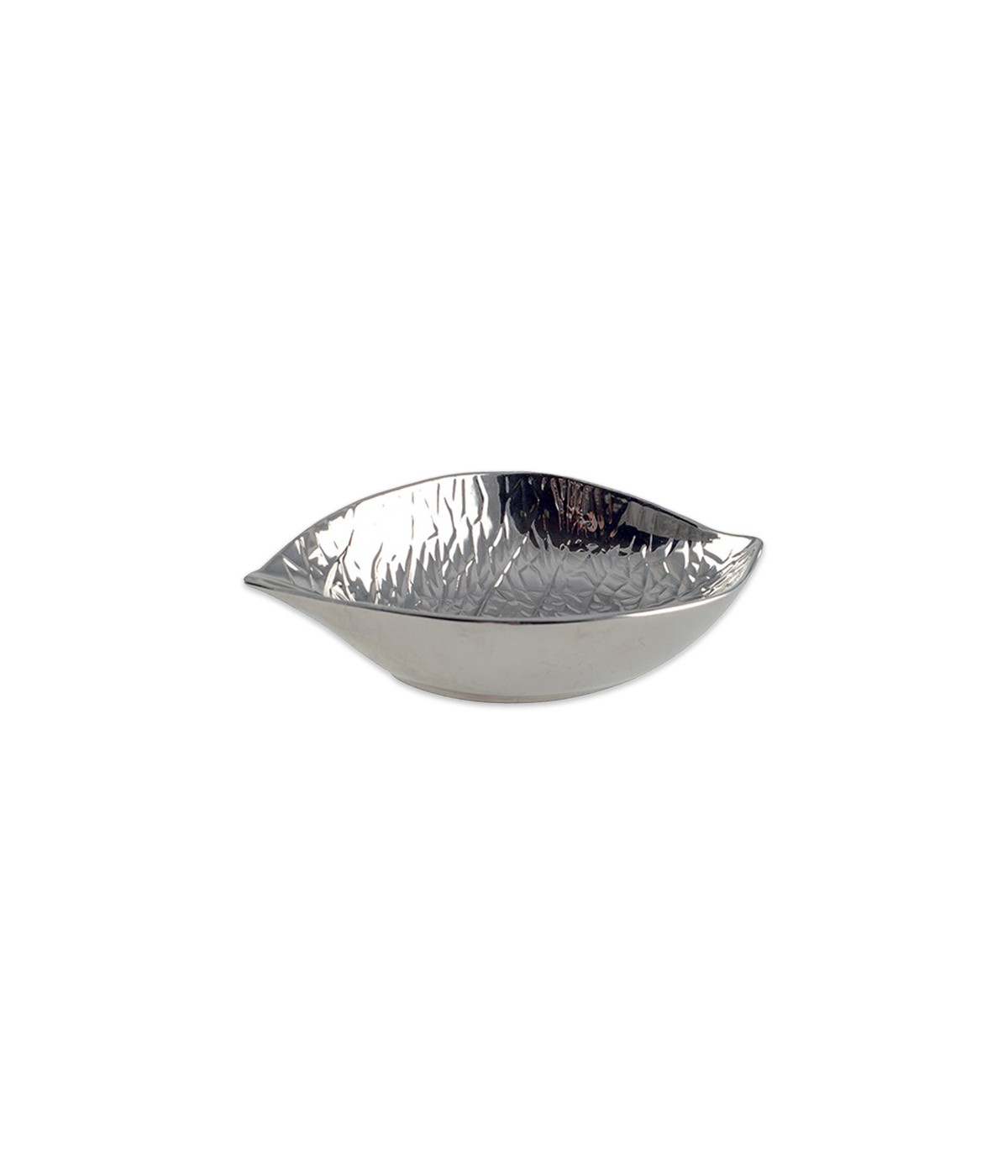 Leaf-shaped bowl - ceramic silver 17x10x3cm