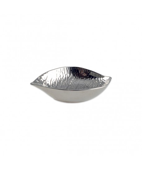 Leaf-shaped bowl - ceramic silver 17x10x3cm