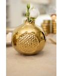 Gold ceramic pomegranate vase 12.8x12.8x11.5cm
