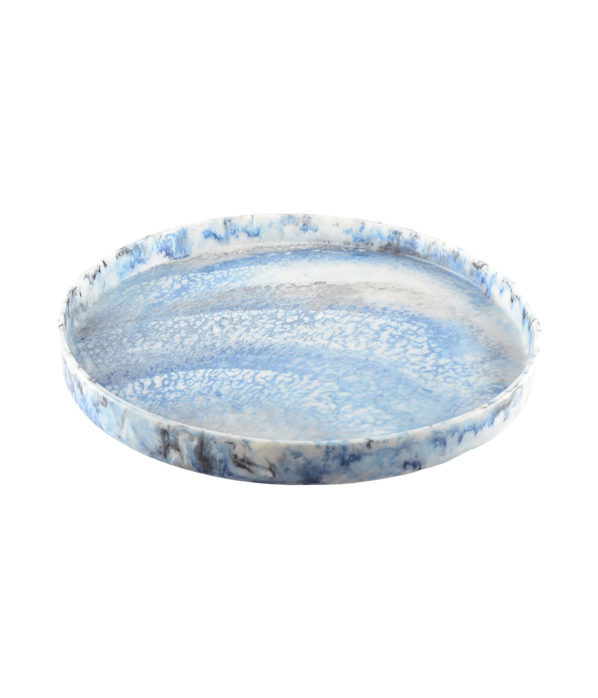Round tray - resin cloud blue